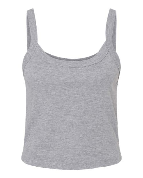 BELLA+CANVAS 1012C women's rib tank on model, a stretch rib fabric that needs soft-hand inks