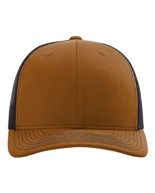Richardson 112 trucker cap, the structured-front cap standard for embroidery shops