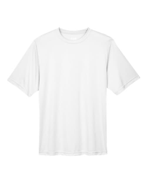 Team 365 Zone Performance in White, blank wholesale apparel for custom printing
