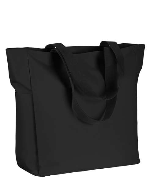 BAGedge poly zip tote BE080 in Black, blank wholesale apparel for custom printing