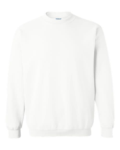 Gildan Heavy Blend crewneck 18000 in White, blank wholesale apparel for custom printing