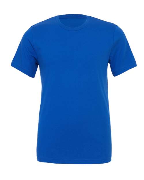 BELLA+CANVAS 3001 in True Royal, blank wholesale apparel for custom printing
