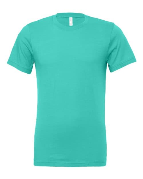 BELLA+CANVAS 3001 in Teal, blank wholesale apparel for custom printing