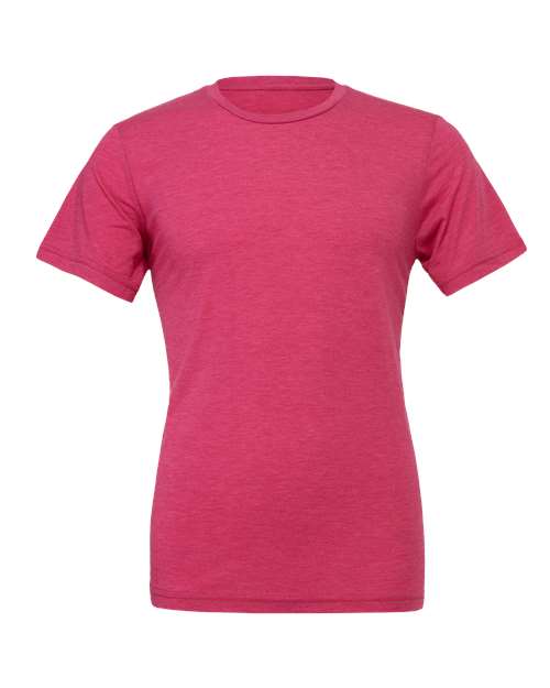BELLA+CANVAS 3413 triblend tee on model showing the heathered texture and drape