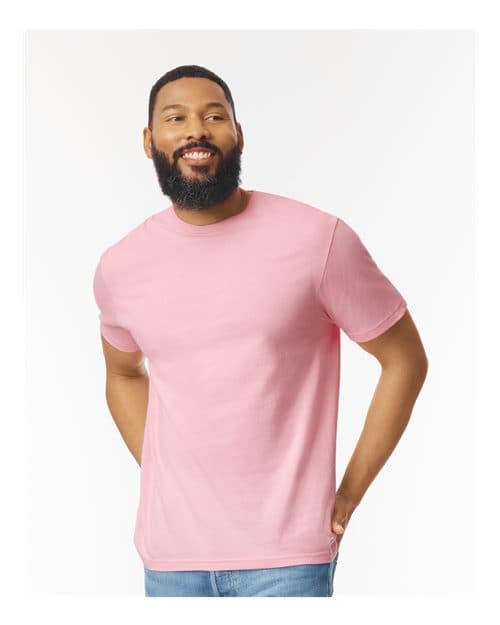 Gildan Softstyle 64000 in Light Pink, blank wholesale apparel for custom printing