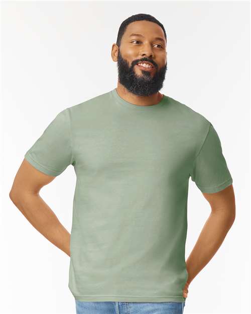 Gildan Softstyle 64000 in Sage, blank wholesale apparel for custom printing