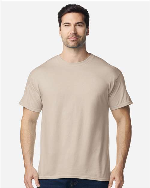 Gildan Heavy Cotton 5000 in Sand, blank wholesale apparel for custom printing