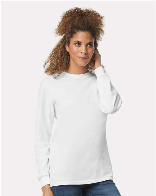 Gildan Ultra Cotton long sleeve 2400 in White, wholesale blank apparel colorway