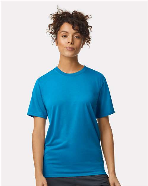 Gildan Performance 42000 in Sapphire, blank wholesale apparel for custom printing