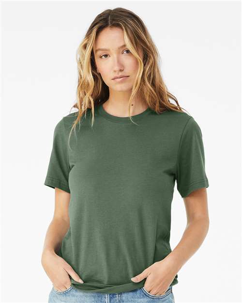 BELLA+CANVAS 3001 in Pine, blank wholesale apparel for custom printing