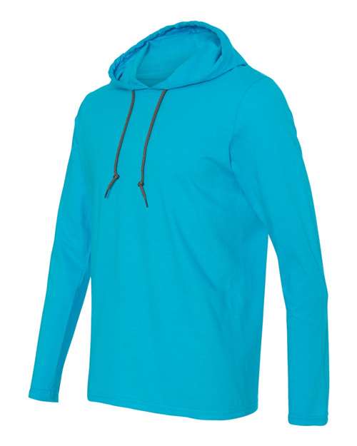 Unisex Softstyle® Lightweight Hooded Long Sleeve T-Shirt – Side