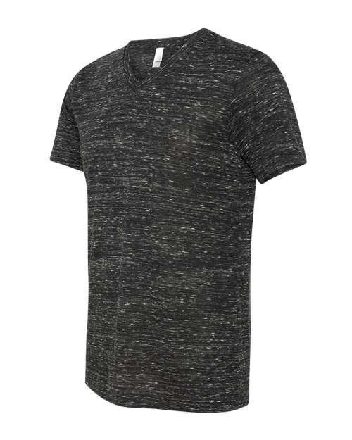 Unisex Textured Jersey V-Neck Tee – Detail