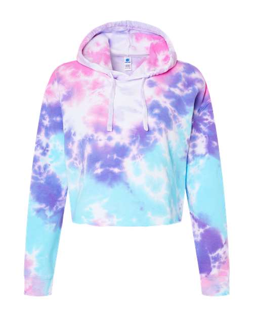 Women's Tie-Dyed Crop Hooded Sweatshirt – Front