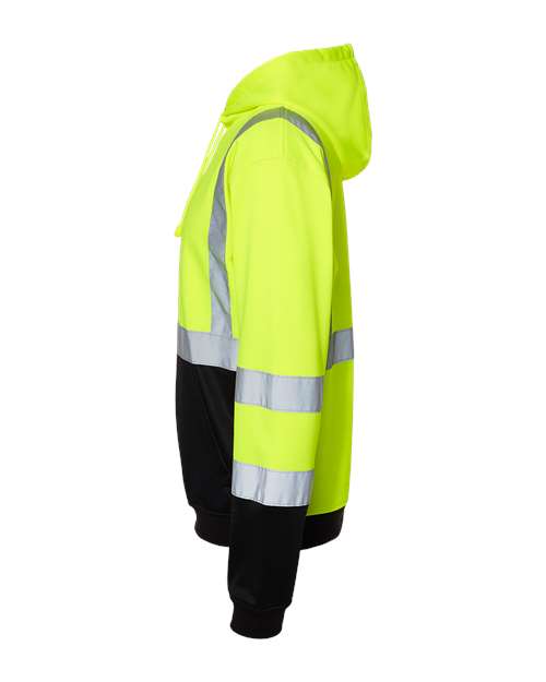 Unisex Hi-Vis Hooded Sweatshirt – Detail