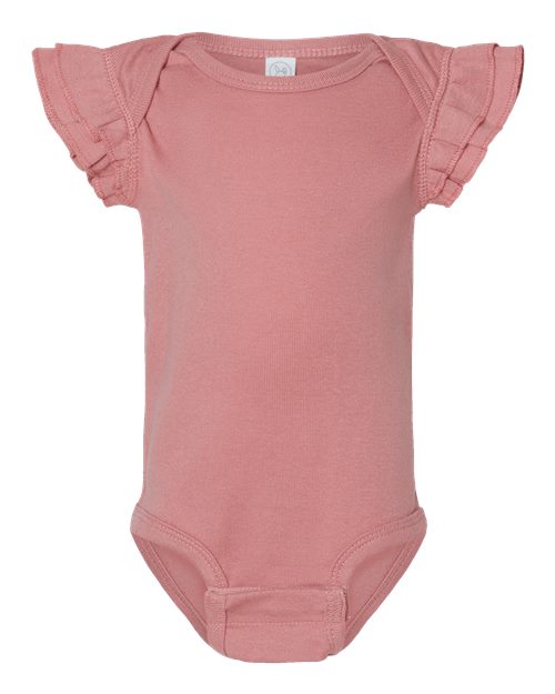 Infant Flutter Sleeve Baby Rib Bodysuit – Front
