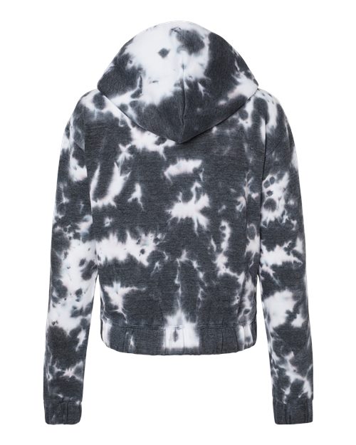 Women's Sueded Fleece Tie-Dyed Crop Hooded Sweatshirt – Back