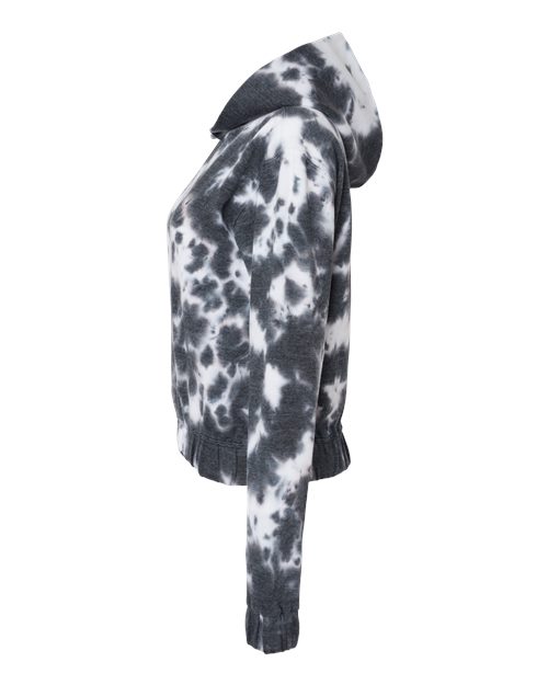 Women's Sueded Fleece Tie-Dyed Crop Hooded Sweatshirt – Detail