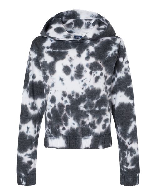 Women's Sueded Fleece Tie-Dyed Crop Hooded Sweatshirt – Front