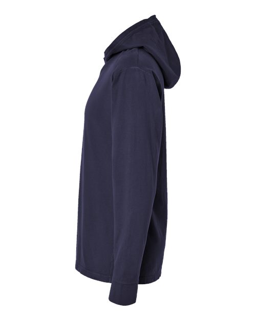 Unisex Garment-Dyed Jersey Hooded Long Sleeve T-Shirt – Detail