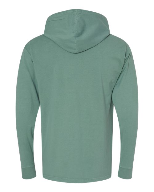 Unisex Garment-Dyed Jersey Hooded Long Sleeve T-Shirt – Back