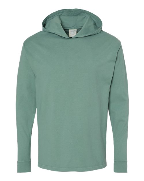 Unisex Garment-Dyed Jersey Hooded Long Sleeve T-Shirt – Front