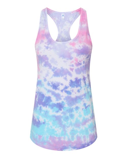 Women's Tie-Dyed Racerback Tank Top – Front