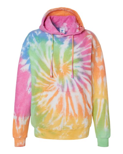 Unisex Tie-Dyed Cloud Inside-Out Fleece Hooded Sweatshirt – Front