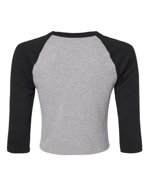 Women's Micro Rib Three-Quarter Raglan Sleeve Baby Tee – Back