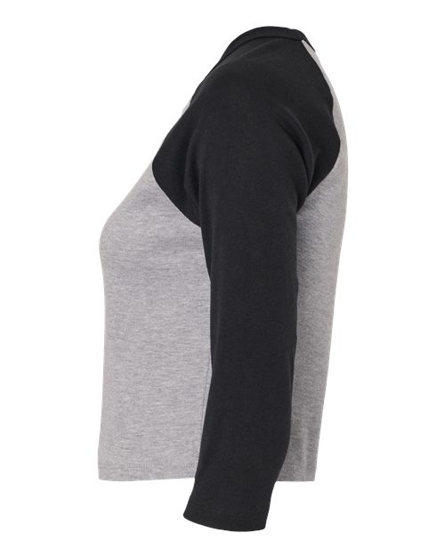 Women's Micro Rib Three-Quarter Raglan Sleeve Baby Tee – Detail