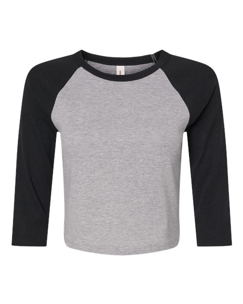 Women's Micro Rib Three-Quarter Raglan Sleeve Baby Tee – Front