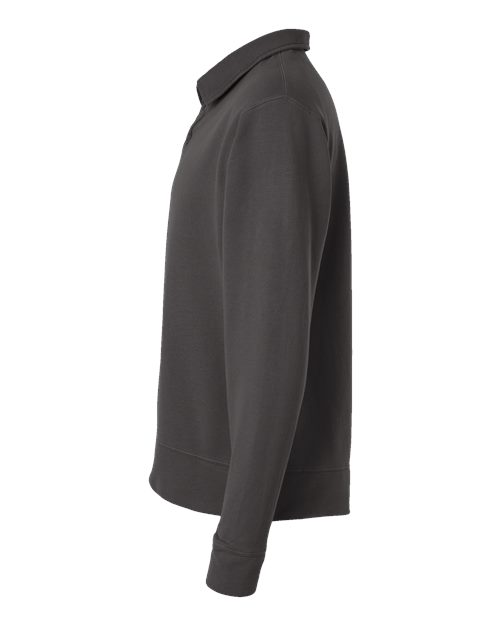 Unisex Garment-Dyed Polo Collar Sweatshirt – Detail