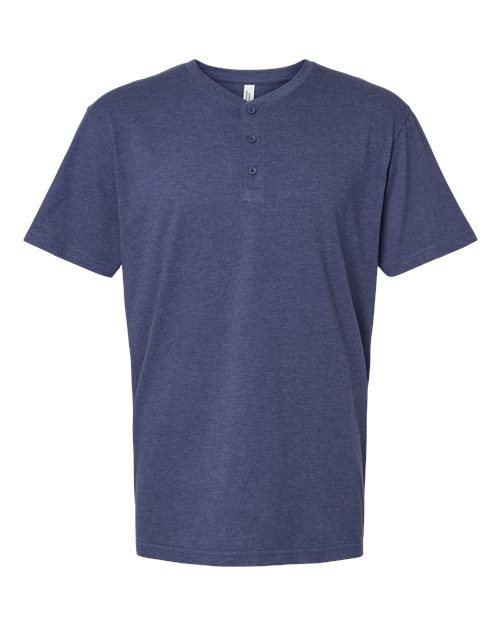 Unisex CVC Henley Tee – Front