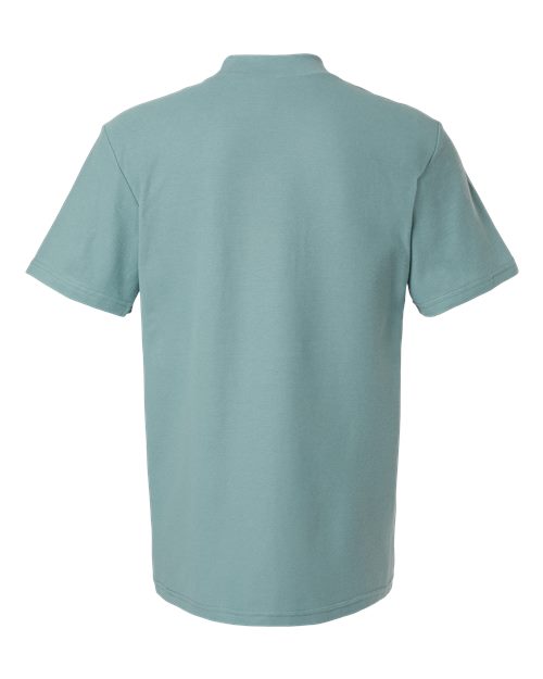 Unisex Pique Mock Neck Tee – Back