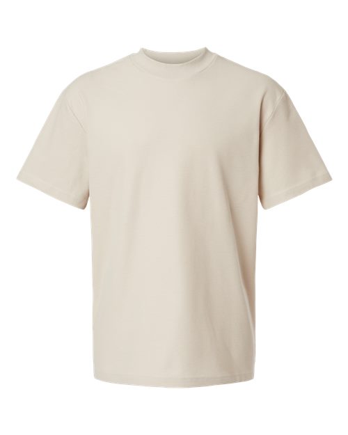 Unisex Pique Mock Neck Tee – Front