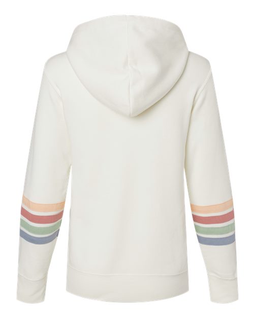Women's Striped Sleeves Full-Zip Hooded Sweatshirt – Back