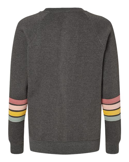 Women's Striped Sleeves Crewneck Sweatshirt – Back