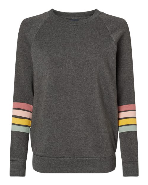 Women's Striped Sleeves Crewneck Sweatshirt – Front
