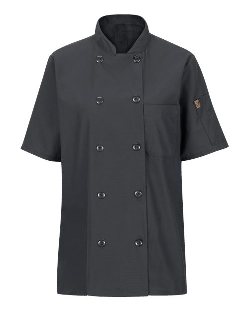 Women's Mimix™ Short Sleeve Chef Coat with OilBlok – Front