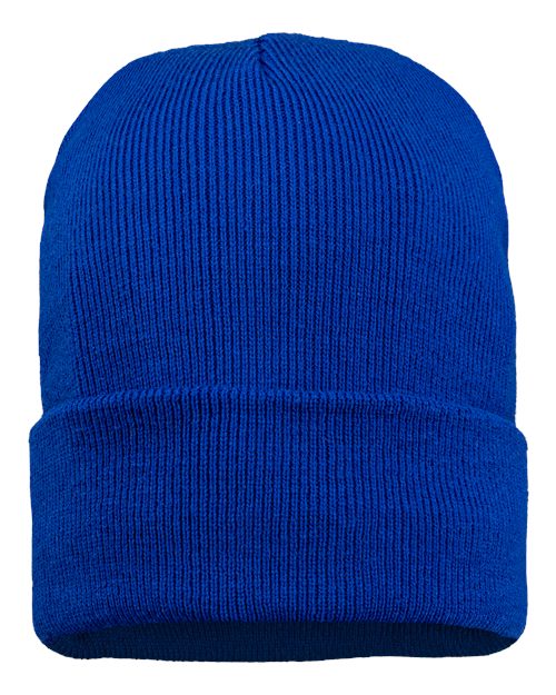12" Jersey Lined Cuffed Beanie – Back