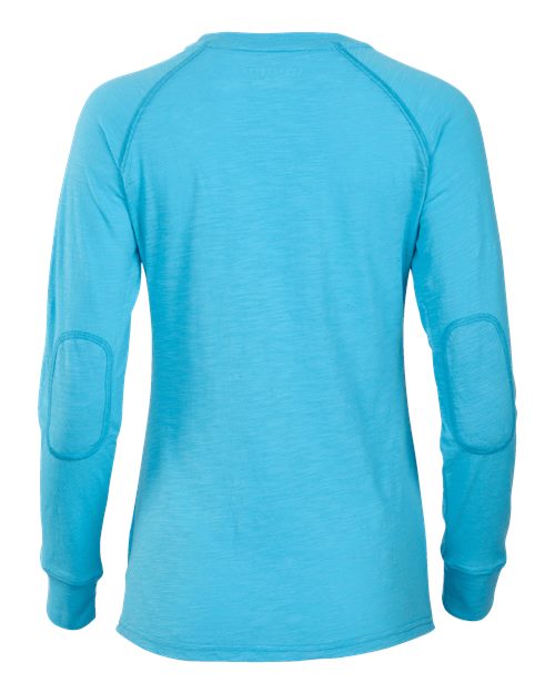Women's Solid Preppy Patch Long Sleeve T-Shirt – Back