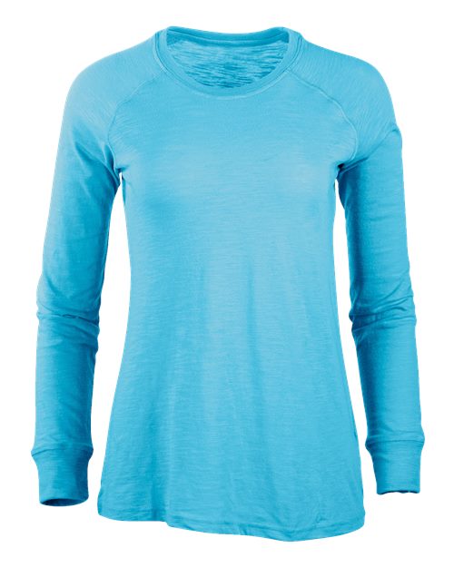 Women's Solid Preppy Patch Long Sleeve T-Shirt – Front