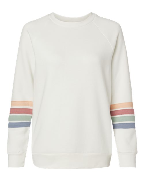 Women's Striped Sleeves Crewneck Sweatshirt – Front