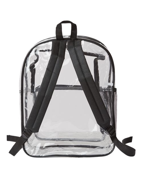 Large 17" Heavy Duty Clear Backpack – Back