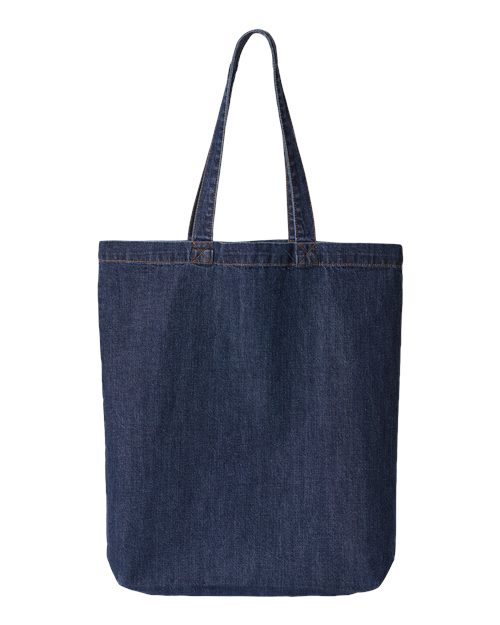 Cotton Denim Gusseted Tote Bag – Back