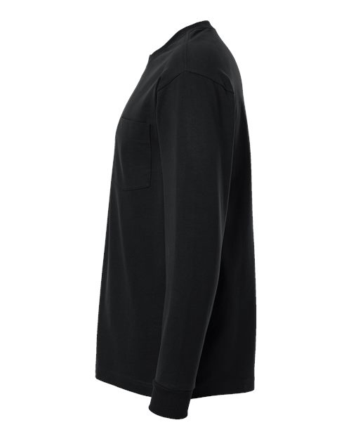 Unisex Super Heavyweight Long Sleeve Pocket Tee – Detail