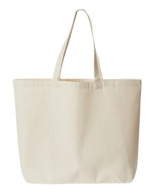 Jumbo Recycled Midweight Gusseted Canvas Tote – Back