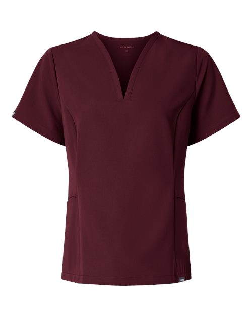 Women's Calix Fit & Flare Scrub V-Neck Top – Front