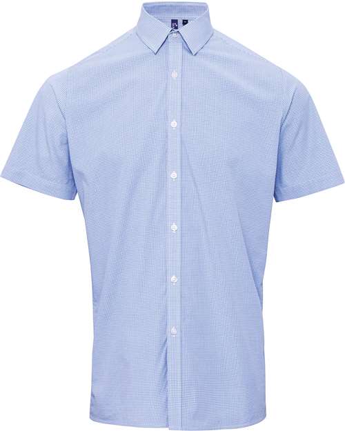 Men's Microcheck Gingham Cotton Shirt – Front