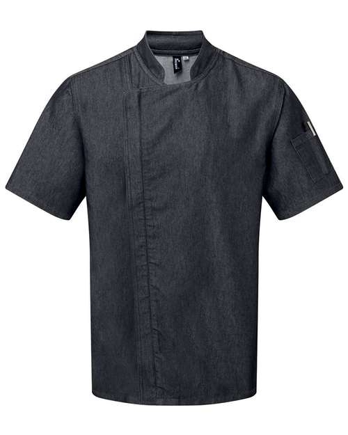 Unisex Zip-Close Short Sleeve Chef's Coat – Front