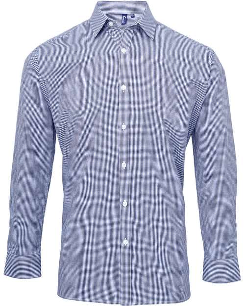 Men's Microcheck Gingham Cotton Shirt – Front